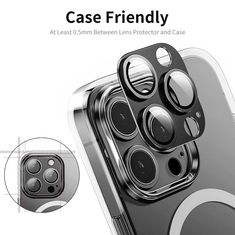 For iPhone 16 Pro / 16 Pro Max ENKAY Anti-reflection Camera Lens Aluminium Alloy Tempered Glass Film(Grey) - free shipping - PMC Jewellery - Order now!