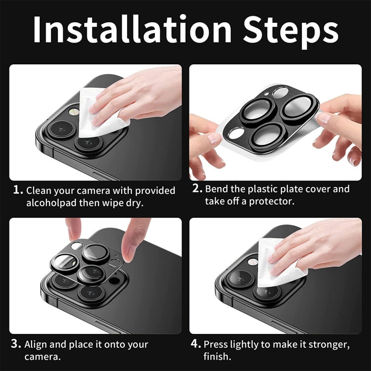 For iPhone 16 Pro / 16 Pro Max ENKAY Anti-reflection Camera Lens Aluminium Alloy Tempered Glass Film(Black) - free shipping - PMC TechLife - Order now!