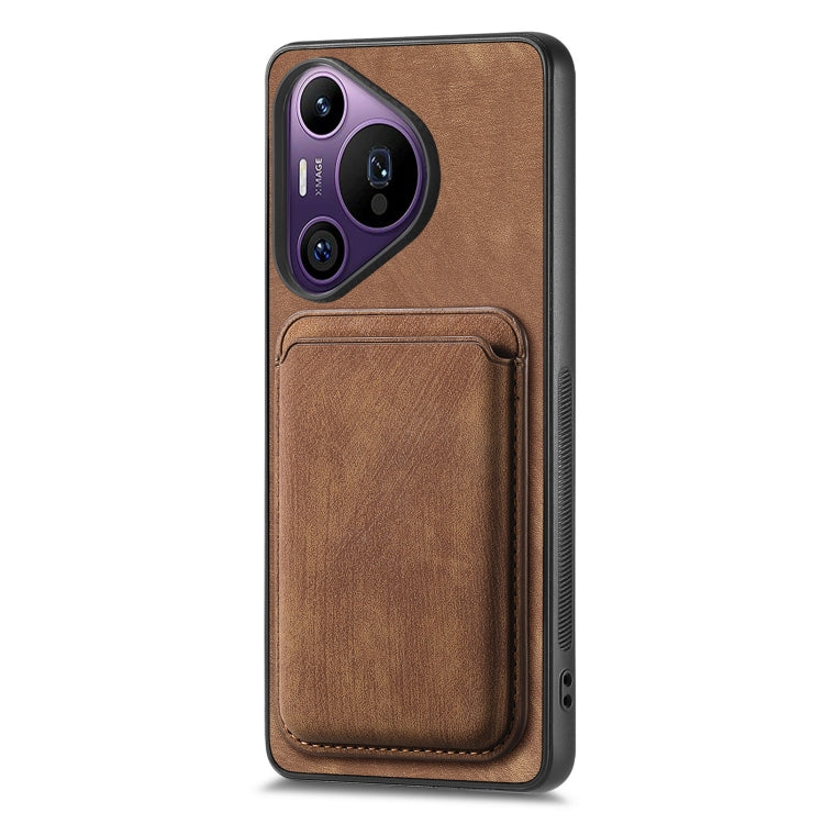For Huawei Pura 70 Pro Retro Leather Card Bag Magnetic Phone Case(Brown) - free shipping - PMC Jewellery - Order now!