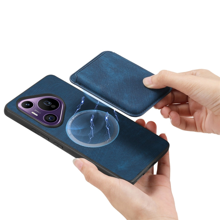 For Huawei Pura 70 Pro+ Retro Leather Card Bag Magnetic Phone Case(Blue) - free shipping - PMC Jewellery - Order now!