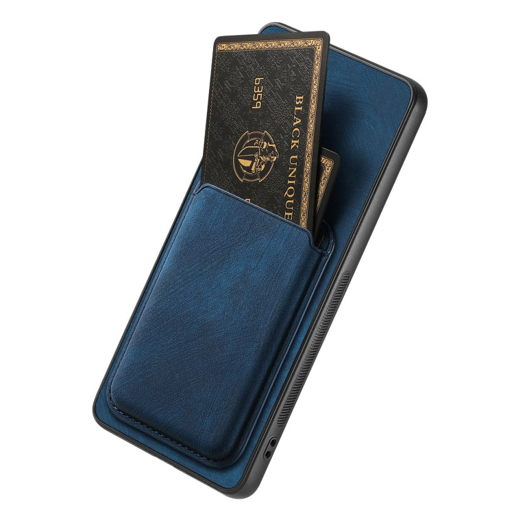 For Huawei Pura 70 Pro+ Retro Leather Card Bag Magnetic Phone Case(Blue) - free shipping - PMC Jewellery - Order now!