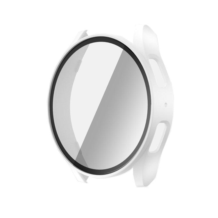 For Samsun Galaxy Watch 7 40mm PC + Tempered Film Integrated Watch Protective Case(White) - Watch Cases by PMC TechLife | Online Shopping South Africa | PMC TechLife | Buy Now Pay Later Mobicred