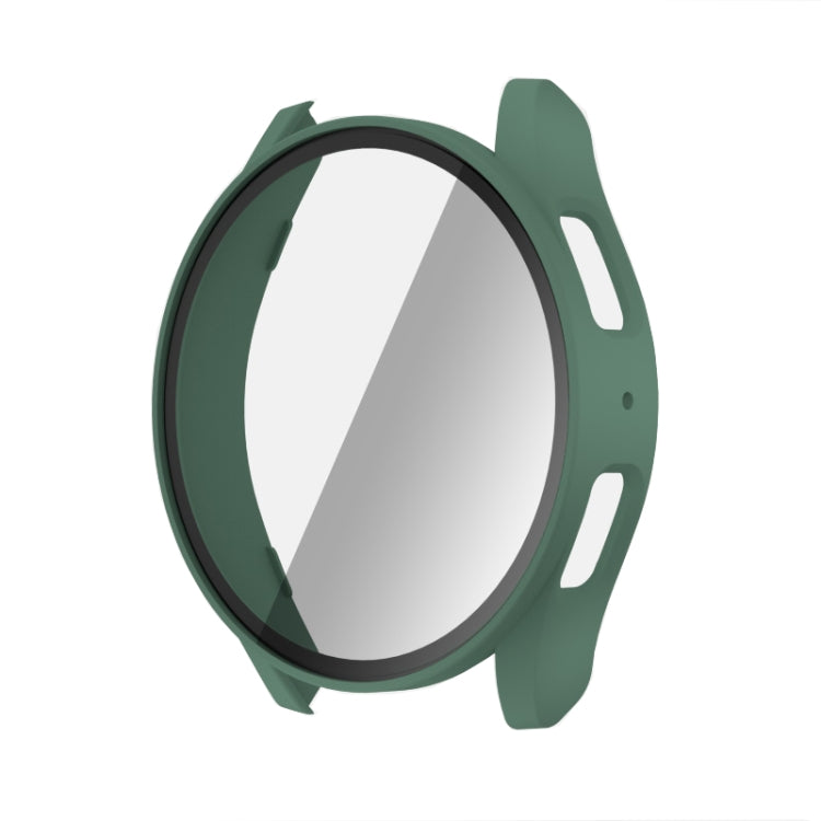 For Samsun Galaxy Watch 7 40mm PC + Tempered Film Integrated Watch Protective Case(Green) - Watch Cases by PMC TechLife | Online Shopping South Africa | PMC TechLife | Buy Now Pay Later Mobicred