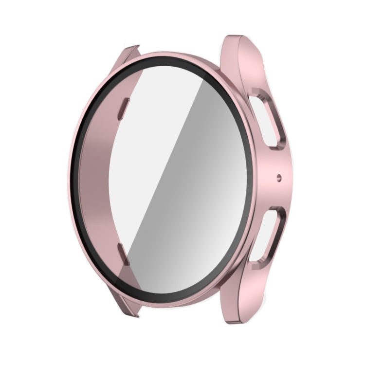 For Samsun Galaxy Watch 7 40mm PC + Tempered Film Integrated Watch Protective Case(Rose Gold) - Watch Cases by PMC TechLife | Online Shopping South Africa | PMC TechLife | Buy Now Pay Later Mobicred