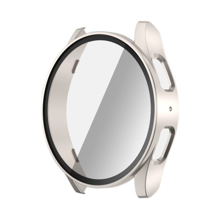 For Samsun Galaxy Watch 7 40mm PC + Tempered Film Integrated Watch Protective Case(Starlight) - Watch Cases by PMC TechLife | Online Shopping South Africa | PMC TechLife | Buy Now Pay Later Mobicred