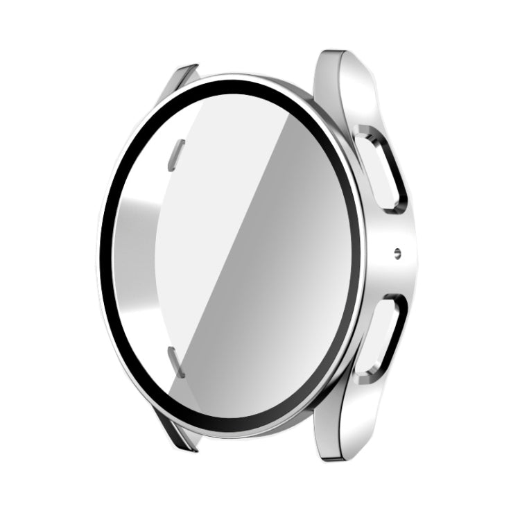 For Samsun Galaxy Watch 7 40mm PC + Tempered Film Integrated Watch Protective Case(Sliver) - Watch Cases by PMC TechLife | Online Shopping South Africa | PMC TechLife | Buy Now Pay Later Mobicred