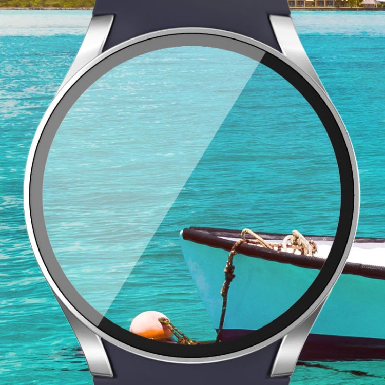 For Samsun Galaxy Watch 7 40mm PC + Tempered Film Integrated Watch Protective Case(White) - Watch Cases by PMC TechLife | Online Shopping South Africa | PMC TechLife | Buy Now Pay Later Mobicred