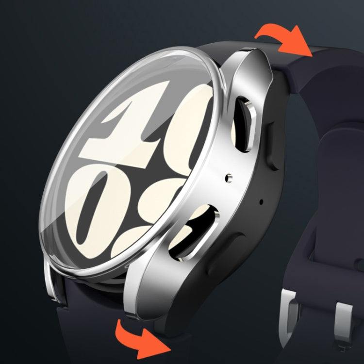 For Samsun Galaxy Watch 7 44mm Full Coverage TPU Electroplated Watch Protective Case(Sliver) - Watch Cases by PMC TechLife | Online Shopping South Africa | PMC TechLife | Buy Now Pay Later Mobicred