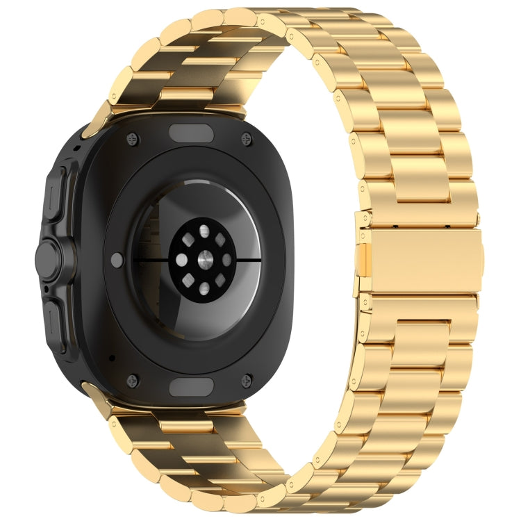 For Samsung Galaxy Watch Ultra 47mm Three Beads Stainless Steel Metal Watch Band(Gold) - free shipping - PMC TechLife - Order now!