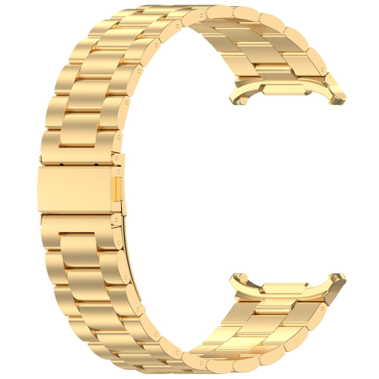 For Samsung Galaxy Watch Ultra 47mm Three Beads Stainless Steel Metal Watch Band(Gold) - free shipping - PMC TechLife - Order now!