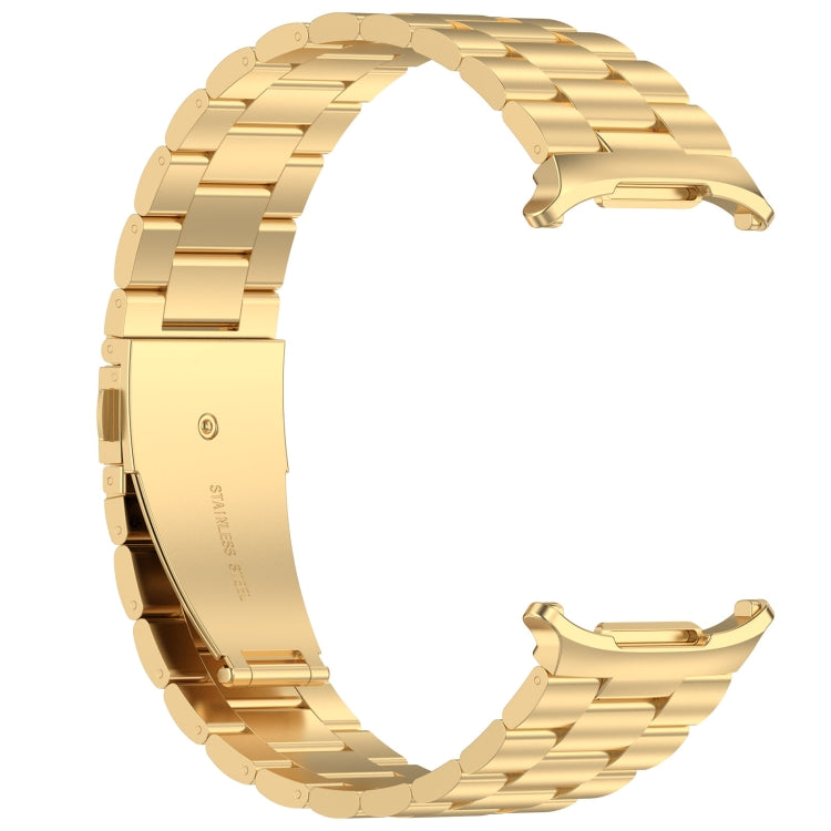 For Samsung Galaxy Watch Ultra 47mm Three Beads Stainless Steel Metal Watch Band(Gold) - free shipping - PMC TechLife - Order now!
