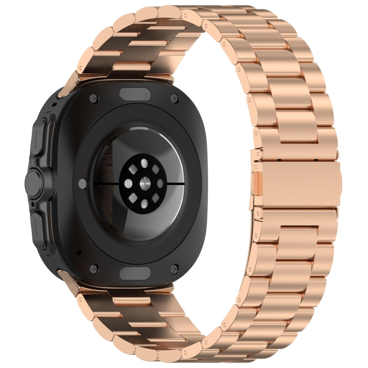 For Samsung Galaxy Watch Ultra 47mm Three Beads Stainless Steel Metal Watch Band(Rose Gold) - free shipping - PMC TechLife - Order now!
