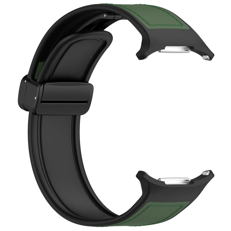 For Samsung Galaxy Watch Ultra 47mm Magnetic Folding Buckle Silicone Leather Watch Band(Green) - Watch Bands by PMC TechLife | Online Shopping South Africa | PMC TechLife | Buy Now Pay Later Mobicred