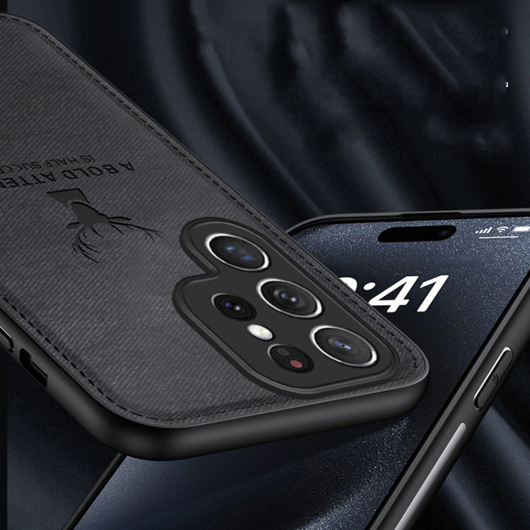 For Samsung Galaxy S25 Ultra 5G Deer Head Cloth Skin All-inclusive Phone Case(Black) - free shipping - PMC Jewellery - Order now!