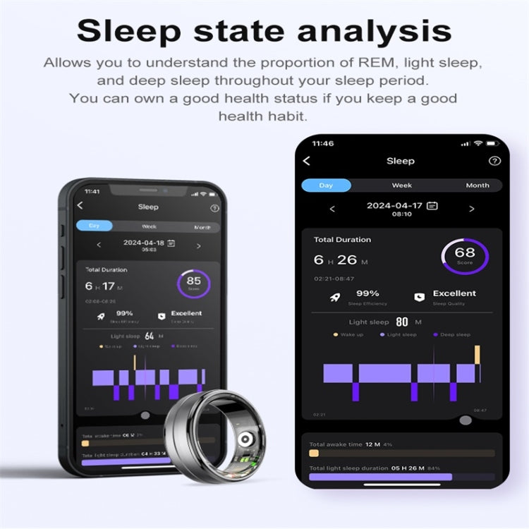 R06 SIZE 8 Smart Ring, Support Heart Rate / Blood Oxygen / Sleep Monitoring / Multiple Sports Modes(Gold) - Smart Rings / Smart Telephones by PMC TechLife | Online Shopping South Africa | PMC TechLife | Buy Now Pay Later Mobicred
