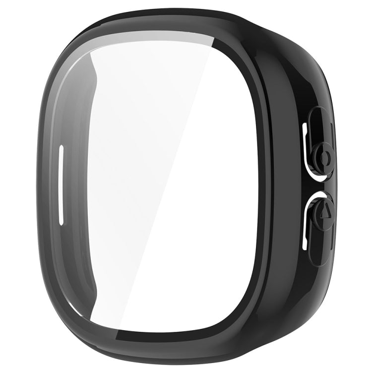 For Fitbit Ace LTE  PC + Tempered Glass Film Integrated Watch Protective Case(Black) - Watch Cases by PMC TechLife | Online Shopping South Africa | PMC TechLife | Buy Now Pay Later Mobicred