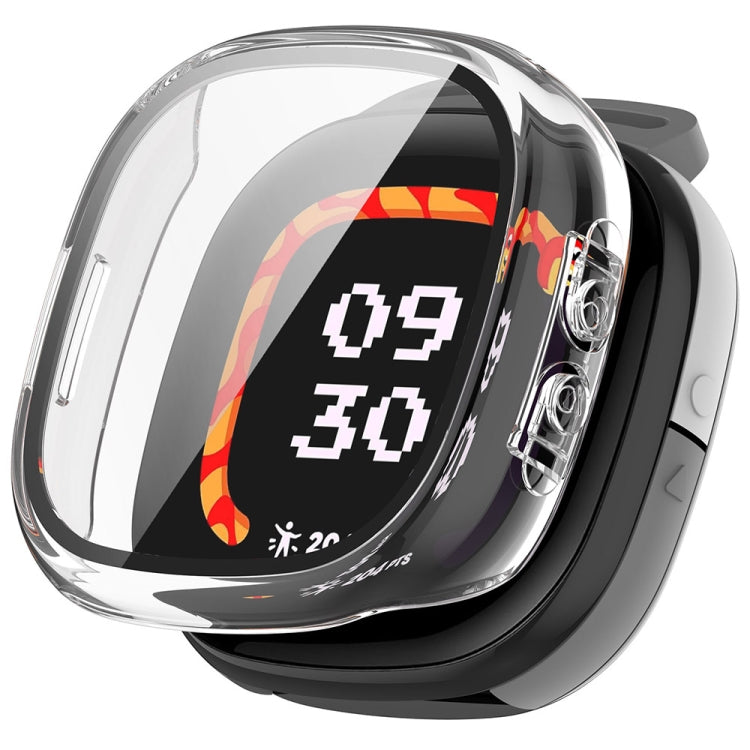 For Fitbit Ace LTE  PC + Tempered Glass Film Integrated Watch Protective Case(Transparent White) - Watch Cases by PMC TechLife | Online Shopping South Africa | PMC TechLife | Buy Now Pay Later Mobicred