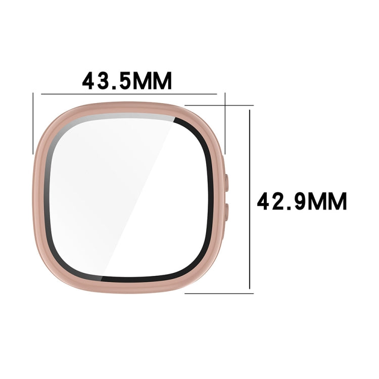 For Fitbit Ace LTE  PC + Tempered Glass Film Integrated Watch Protective Case(Ivory White) - Watch Cases by PMC TechLife | Online Shopping South Africa | PMC TechLife | Buy Now Pay Later Mobicred