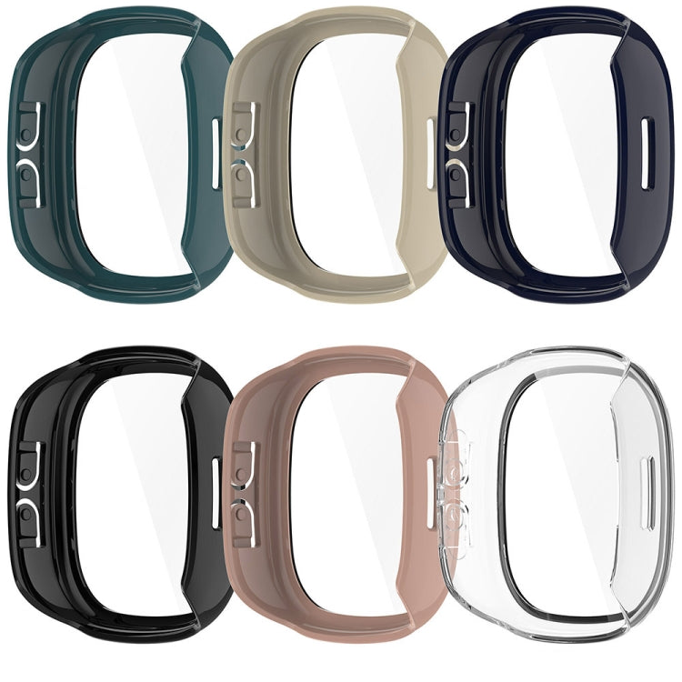 For Fitbit Ace LTE  PC + Tempered Glass Film Integrated Watch Protective Case(Sakura Pink) - Watch Cases by PMC TechLife | Online Shopping South Africa | PMC TechLife | Buy Now Pay Later Mobicred