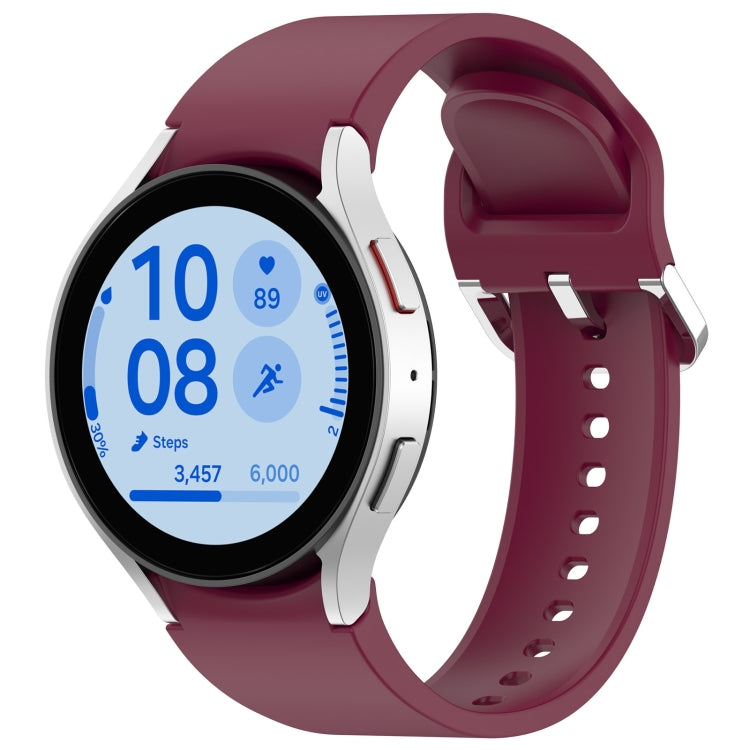 For Samsung Galaxy Watch7 40 / 44mm Solid Color Silver Buckle Quick Release Silicone Watch Band(Wine Red) - free shipping - PMC TechLife - Order now!