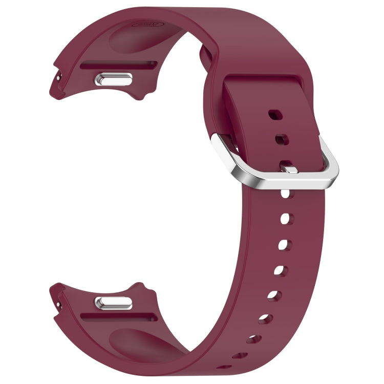 For Samsung Galaxy Watch7 40 / 44mm Solid Color Silver Buckle Quick Release Silicone Watch Band(Wine Red) - free shipping - PMC TechLife - Order now!