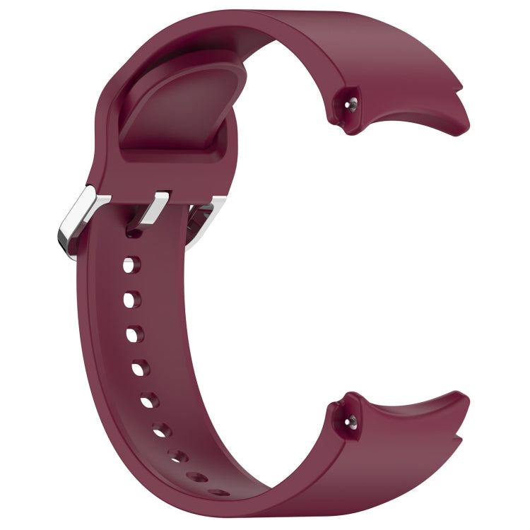 For Samsung Galaxy Watch7 40 / 44mm Solid Color Silver Buckle Quick Release Silicone Watch Band(Wine Red) - free shipping - PMC TechLife - Order now!