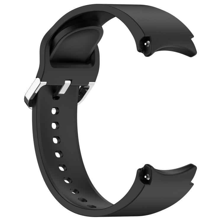 For Samsung Galaxy Watch7 40 / 44mm Solid Color Silver Buckle Quick Release Silicone Watch Band(Black) - free shipping - PMC TechLife - Order now!