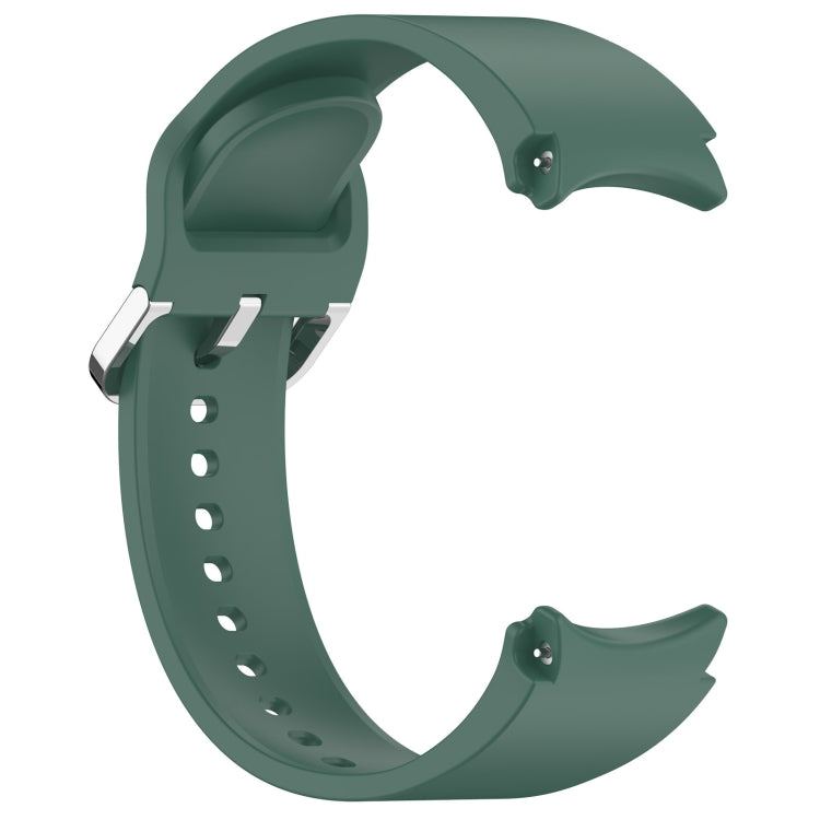 For Samsung Galaxy Watch7 40 / 44mm Solid Color Silver Buckle Quick Release Silicone Watch Band(Dark Green) - free shipping - PMC TechLife - Order now!