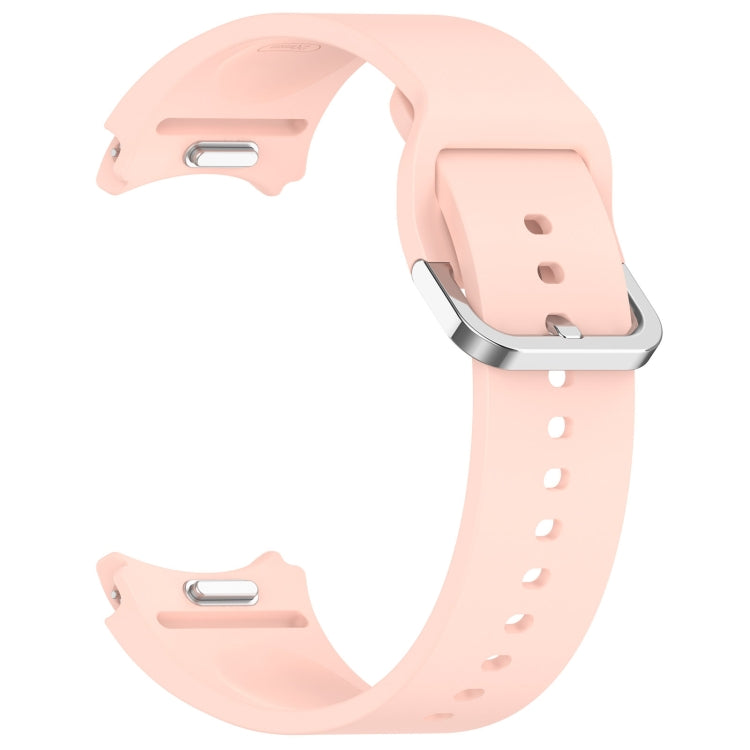 For Samsung Galaxy Watch7 40 / 44mm Solid Color Silver Buckle Quick Release Silicone Watch Band(Light Pink) - free shipping - PMC TechLife - Order now!