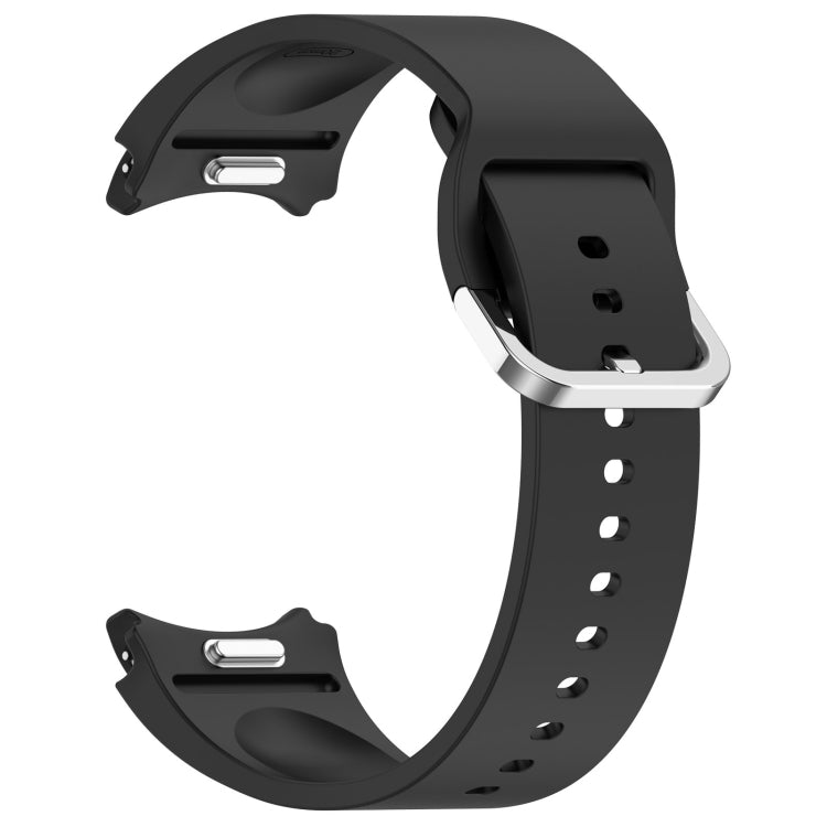 For Samsung Galaxy Watch FE 40mm Solid Color Silver Buckle Quick Release Silicone Watch Band(Black) - free shipping - PMC TechLife - Order now!