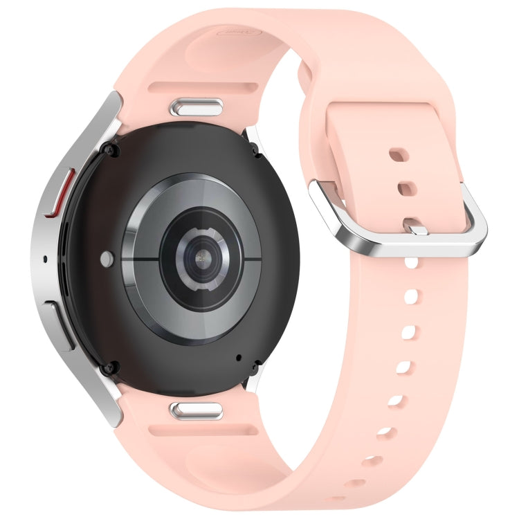 For Samsung Galaxy Watch FE 40mm Solid Color Silver Buckle Quick Release Silicone Watch Band(Light Pink) - free shipping - PMC TechLife - Order now!