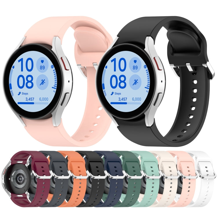 For Samsung Galaxy Watch7 40 / 44mm Solid Color Silver Buckle Quick Release Silicone Watch Band(Light Green) - free shipping - PMC TechLife - Order now!