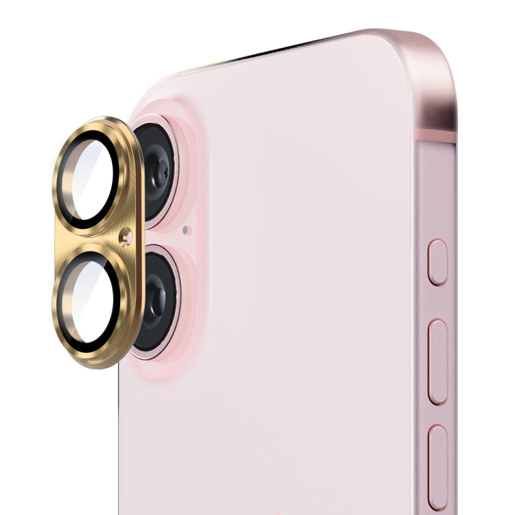 For iPhone 16 / 16 Plus ENKAY Aluminium Alloy Tempered Glass Lens Cover Film(Golden) - free shipping - PMC TechLife - Order now!