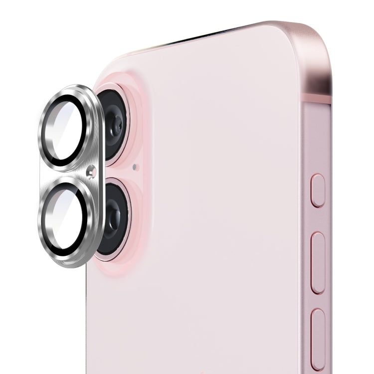 For iPhone 16 / 16 Plus ENKAY Aluminium Alloy Tempered Glass Lens Cover Film(Silver) - free shipping - PMC TechLife - Order now!