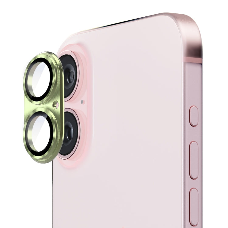 For iPhone 16 / 16 Plus ENKAY Aluminium Alloy Tempered Glass Lens Cover Film(Light Green) - free shipping - PMC TechLife - Order now!