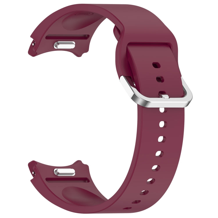 For Samsung Galaxy Watch 6 Classic 47mm Solid Color Silver Buckle Quick Release Silicone Watch Band(Wine Red) - free shipping - PMC TechLife - Order now!