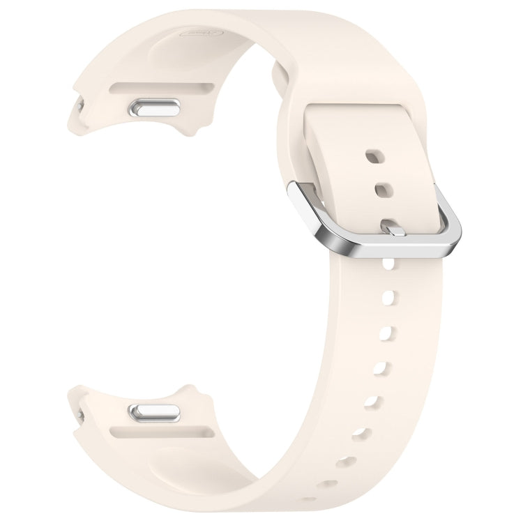 For Samsung Galaxy Watch 6 Classic 47mm Solid Color Silver Buckle Quick Release Silicone Watch Band(Starlight) - free shipping - PMC TechLife - Order now!