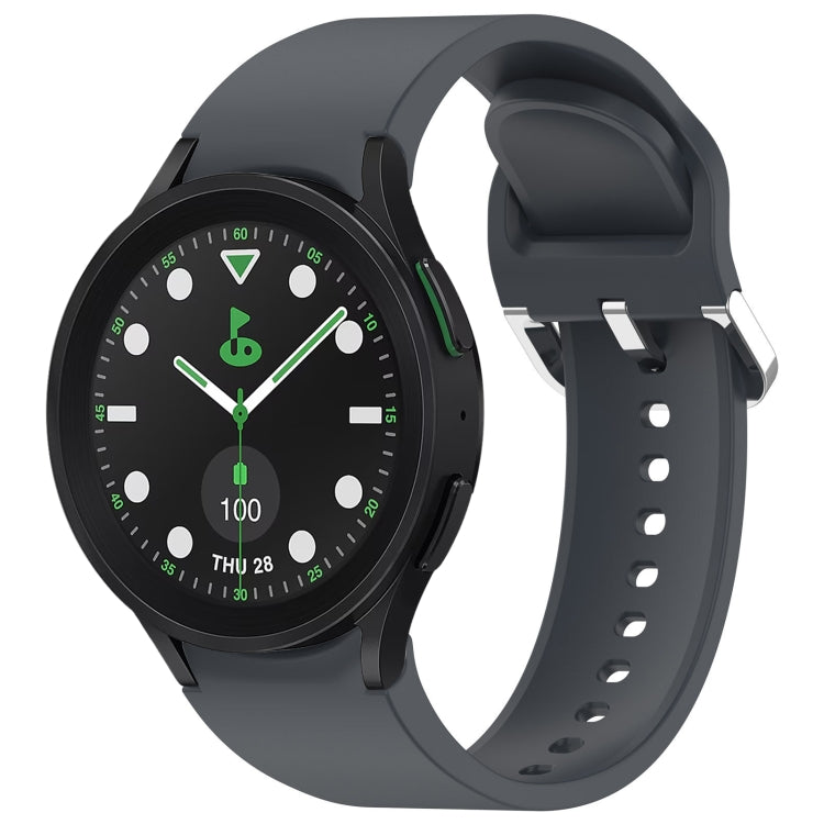 For Samsung Galaxy watch 5 Pro Golf Edition Solid Color Silver Buckle Quick Release Silicone Watch Band(Grey) - free shipping - PMC TechLife - Order now!