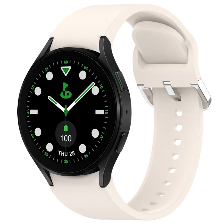 For Samsung Galaxy watch 5 Golf Edition Solid Color Silver Buckle Quick Release Silicone Watch Band(Starlight) - free shipping - PMC TechLife - Order now!