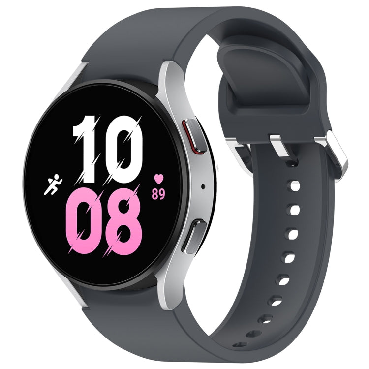 For Samsung Galaxy Watch 5  44mm Solid Color Silver Buckle Quick Release Silicone Watch Band(Grey) - free shipping - PMC TechLife - Order now!