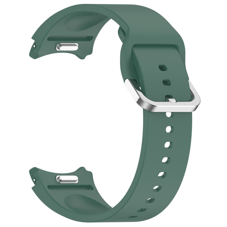 For Samsung Galaxy Watch 5  44mm Solid Color Silver Buckle Quick Release Silicone Watch Band(Green) - free shipping - PMC TechLife - Order now!