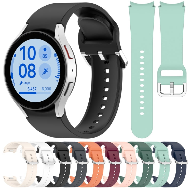 For Samsung Galaxy Watch 4 40mm Solid Color Silver Buckle Quick Release Silicone Watch Band(Pink) - free shipping - PMC TechLife - Order now!