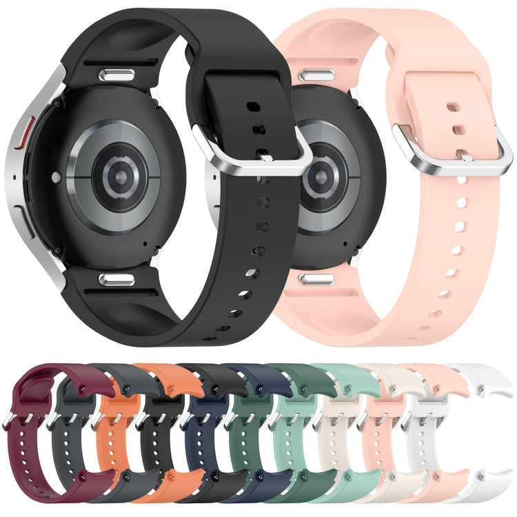 For Samsung Galaxy Watch 4 44mm Solid Color Silver Buckle Quick Release Silicone Watch Band(Starlight) - free shipping - PMC TechLife - Order now!