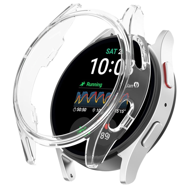 For Sansung Galaxy Watch 7 40mm Half Pack Hollow PC Watch Protective Case(Transparent White) - Watch Cases by PMC TechLife | Online Shopping South Africa | PMC TechLife | Buy Now Pay Later Mobicred