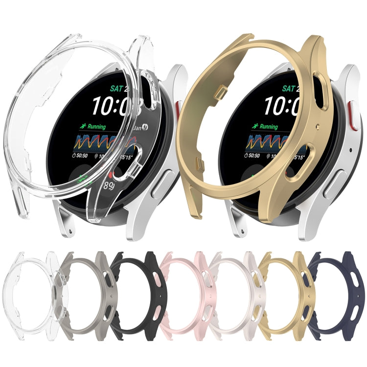For Sansung Galaxy Watch 7 40mm Half Pack Hollow PC Watch Protective Case(Titanium Steel Color) - Watch Cases by PMC TechLife | Online Shopping South Africa | PMC TechLife | Buy Now Pay Later Mobicred