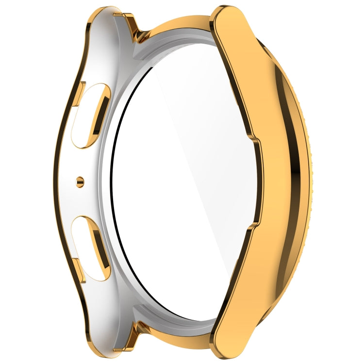 For Samsung Galaxy Watch 7 40mm Single Row Diamond PC + Tempered Film Integrated Watch Protective Case(Gold) - Watch Cases by PMC TechLife | Online Shopping South Africa | PMC TechLife | Buy Now Pay Later Mobicred