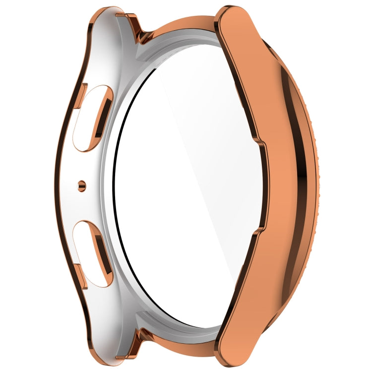 For Samsung Galaxy Watch 7 44mm Single Row Diamond PC + Tempered Film Integrated Watch Protective Case(Rose Gold) - Watch Cases by PMC TechLife | Online Shopping South Africa | PMC TechLife | Buy Now Pay Later Mobicred