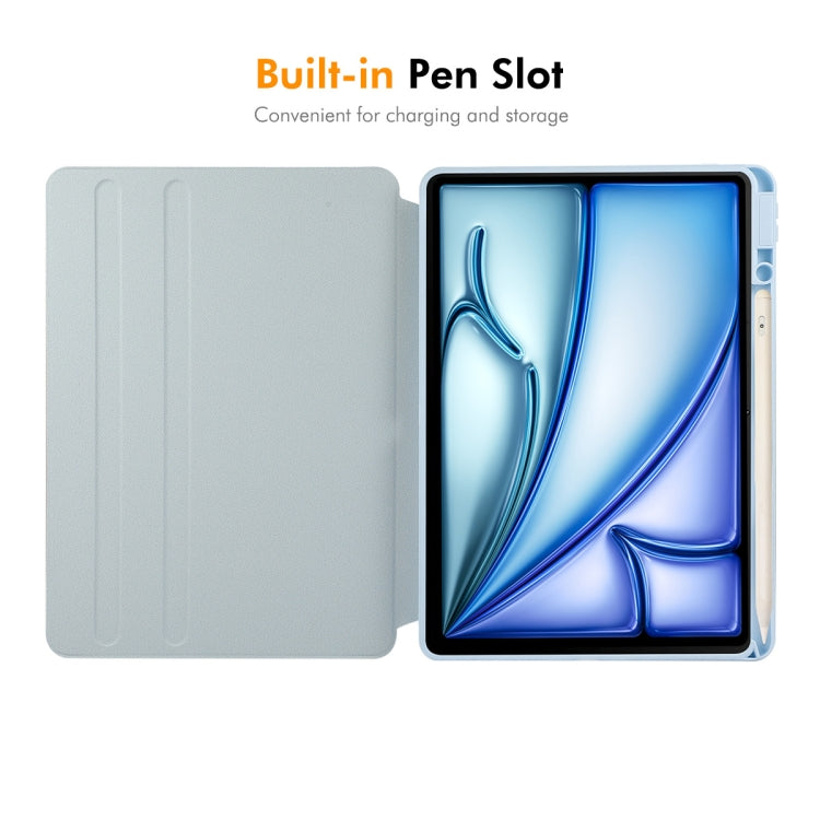 For iPad Pro Air 11 2024 ENKAY 360 Rotation PMMA Leather Smart Tablet Case with Pen Slot(Blue) - free shipping - PMc TechLife - Order now!