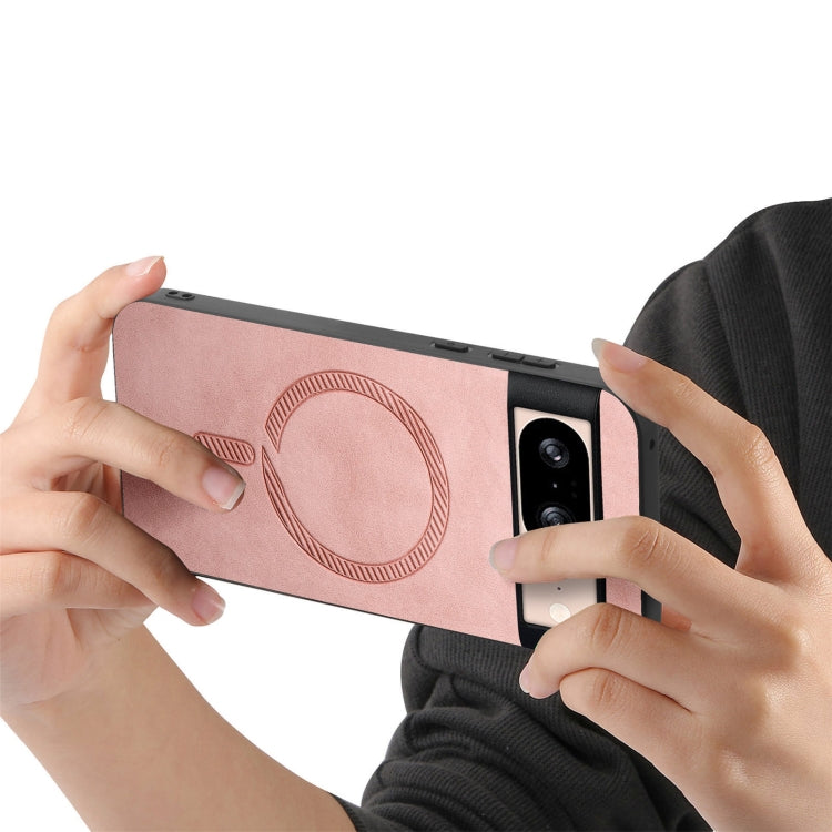 For Google Pixel 9 Pro XL Retro Magsafe Magnetic PU Back Cover Phone Case(Pink) - Google Cases by PMC TechLife | Online Shopping South Africa | PMC TechLife | Buy Now Pay Later Mobicred