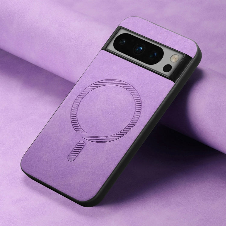 For Google Pixel 9 Pro XL Retro Magsafe Magnetic PU Back Cover Phone Case(Purple) - Google Cases by PMC TechLife | Online Shopping South Africa | PMC TechLife | Buy Now Pay Later Mobicred